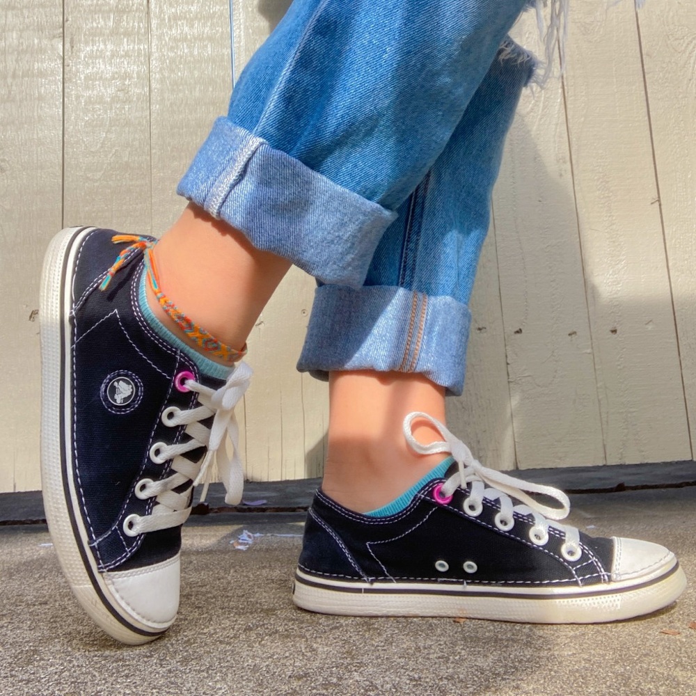 black sneakers
